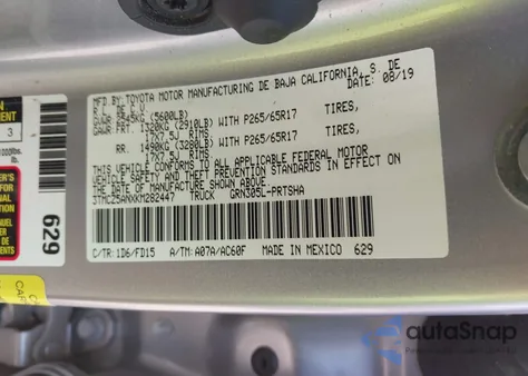 2019 Toyota Tacoma Trd Sport из США, поврежденный, VIN 3TMCZ5ANXKM282447